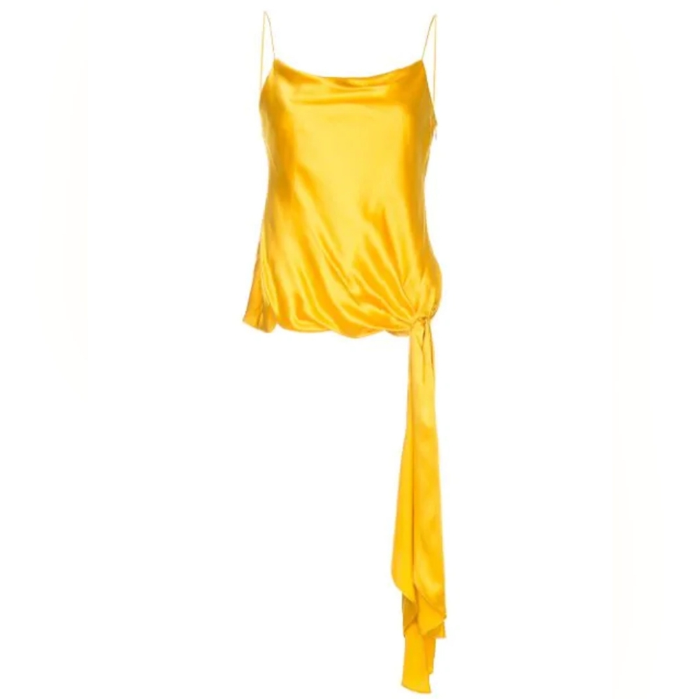 NWT Cinq A Sept Solid Ryder Cami Top - Yellow Gold Silk Revolve Sexy Camisole - Picture 4 of 4